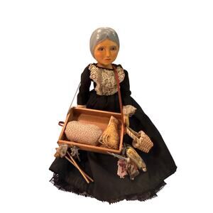 Handmade Vintage Judy Brown Folk Art Doll – Signed w/ Accessories – Rare Piece